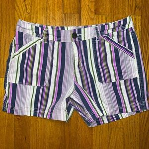 Striped Women's Shorts, Size 12 Boho Summer